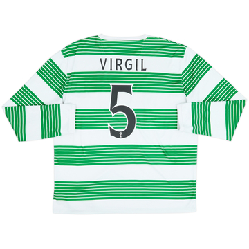 2013-15 Celtic Home L/S Shirt Virgil #5 - 6/10 - (XL)