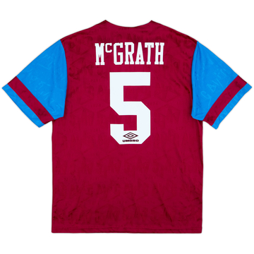 1992-93 Aston Villa Home Shirt McGrath #5 - 8/10 - (L)