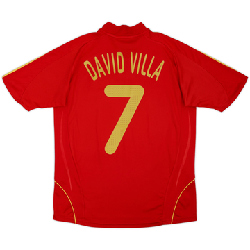 2007-09 Spain Home Shirt David Villa #7 - 7/10 - (XL.Boys)