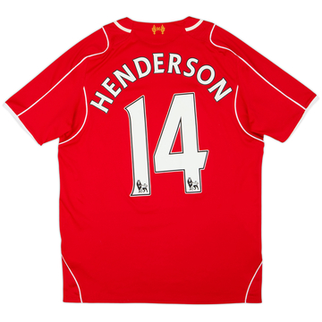2014-15 Liverpool Home Shirt Henderson #14 - 6/10 - (M)