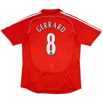 2006-08 Liverpool Home Shirt Gerrard #8 - 7/10 - (XL)