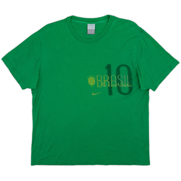 2006-07 Brazil Nike Graphic Tee Ronaldinho #10 - 4/10 - (L)