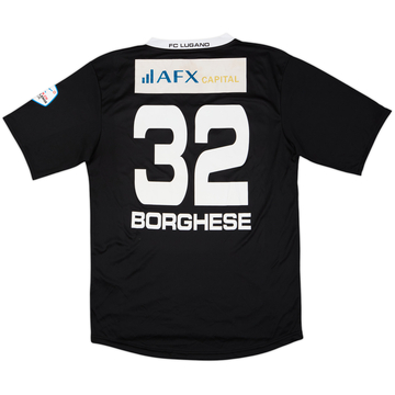 2013-14 FC Lugano Match Issue Home Shirt Borghese #32