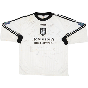 1996-97 Stockport Squad Signed Match Issue Away L/S Shirt #12