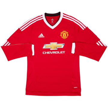 2015-16 Manchester United Match Issue Home L/S Shirt #27