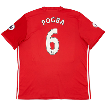 2016-17 Manchester United Home Shirt Pogba #6 - 7/10 - (XXL)