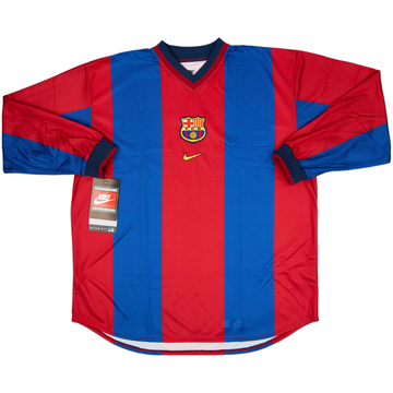1998-00 Barcelona Player Issue Home L/S Shirt (XXL)