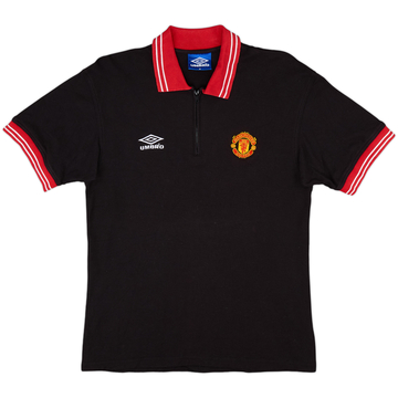 1998-99 Manchester United Umbro 1/4 Zip Polo Shirt - 8/10 - (M)