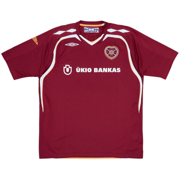 2007-08 Hearts Home Shirt - 8/10 - (XL)