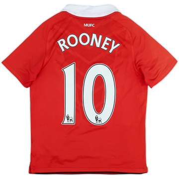 2010-11 Manchester United Home Shirt Rooney #10 - 8/10 - (11-12 Years)