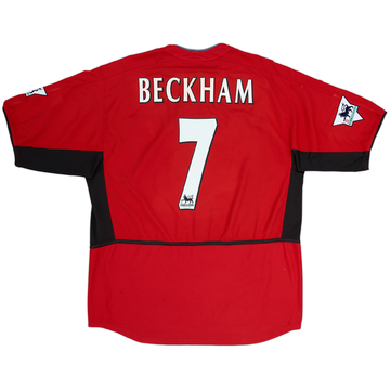 2002-04 Manchester United Home Shirt Beckham #7 - 4/10 - (XL)