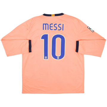 2009-10 Barcelona Away L/S Shirt Messi #10 - 4/10 - (XL)