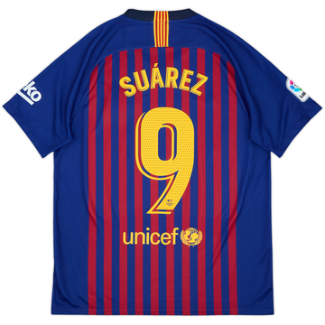 2018-19 Barcelona Home Shirt Suarez #9 - 8/10 - (L)