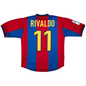 1998-00 Barcelona Home Shirt Rivaldo #11 - 8/10 - (S)
