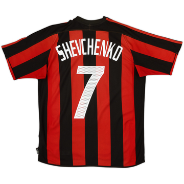 2003-04 AC Milan Home Shirt Shevchenko #7 - 6/10 - (XL.Boys)