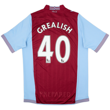 2013-14 Aston Villa Home Shirt Grealish #40 - 8/10 - (L)