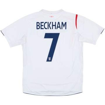 2005-07 England Home Shirt Beckham #7 - 6/10 - (L)