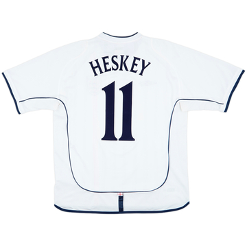 2001-03 England Home Shirt Heskey #11 - 6/10 - (L)