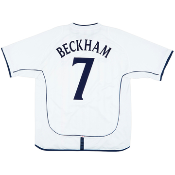 2001-03 England Home Shirt Beckham #7 - 6/10 - (XL)