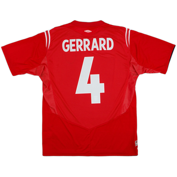 2004-06 England Away Shirt Gerrard #4 - 6/10 - (L)
