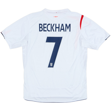 2005-07 England Home Shirt Beckham #7 - 6/10 - (L)