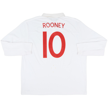 2009-10 England Home L/S Shirt Rooney #10 - 8/10 - (XXL)