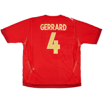 2006-08 England Away Shirt Gerrard #4 - 8/10 - (XXL)