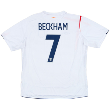 2005-07 England Home Shirt Beckham #7 - 7/10 - (XXL)