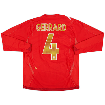 2006-08 England Away L/S Shirt Gerrard #4 - 9/10 - (M)