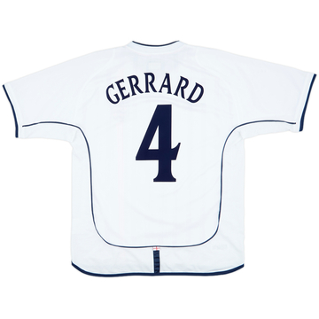 2001-03 England Home Shirt Gerrard #4 - 7/10 - (L)