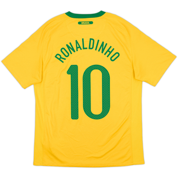 2010-11 Brazil Home Shirt Ronaldinho #10 - 8/10 - (M)