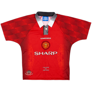 1996-98 Manchester United Home Shirt - 9/10 - (L.Boys)