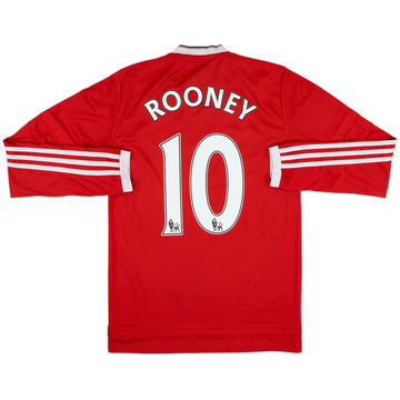 2015-16 Manchester United Home L/S Shirt Rooney #10 - 7/10 - (XS)