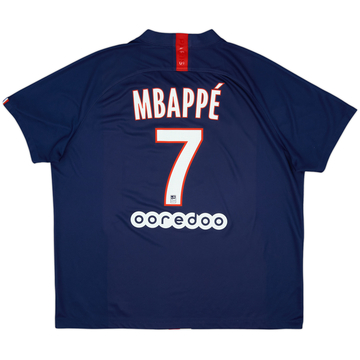 2019-20 Paris Saint-Germain Home Shirt Mbappe #7 - 9/10 - (XXL)