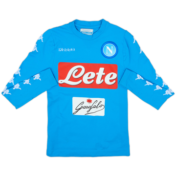 2016-17 Napoli Authentic Home L/S Shirt - 6/10 - (XL.Boys)