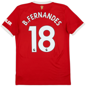 2021-22 Manchester United Home Shirt B.Fernandes #18 - 6/10 - (S)