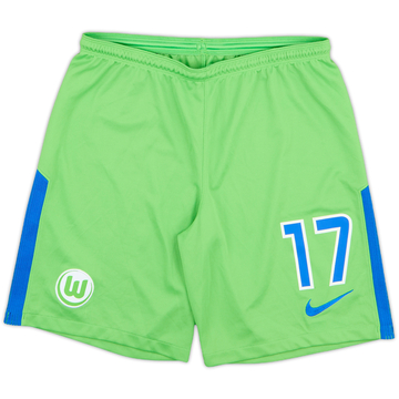 2017-18 Wolfsburg Player Issue Home Shorts #17 - 10/10 - (S)