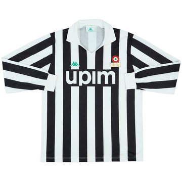 1989-90 Juventus Basic Home L/S Shirt - 8/10 - (XL)