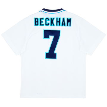 1995-97 England Home Shirt Beckham #7 - 9/10 - (XL)