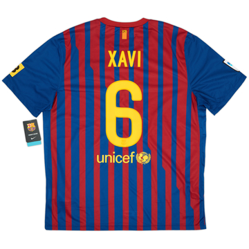 2011-12 Barcelona Titular Camiseta Xavi #6 (XL)