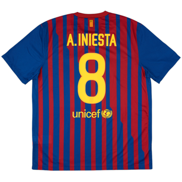 2011-12 Barcelona Home Shirt A.Iniesta #8 - 9/10 - (XL)