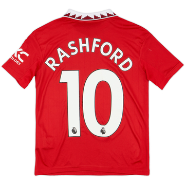 2022-23 Manchester United Home Shirt Rashford #10 - 9/10 - (S.Boys)