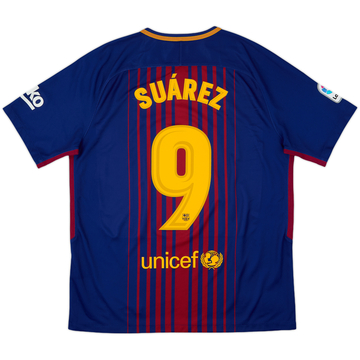 2017-18 Barcelona Home Shirt Suarez #9 - 9/10 - (L)