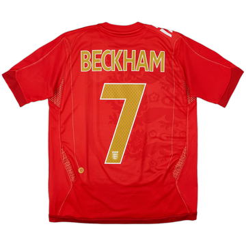 2006-08 England Away Shirt Beckham #7 - 8/10 - (XL.Boys)