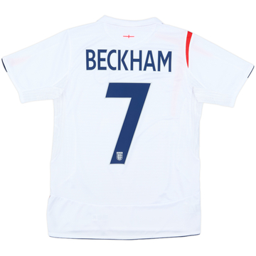 2005-07 England Home Shirt Beckham #7 - 8/10 - (XL.Boys)