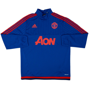 2015-16 Manchester United adidas 1/4 Zip Drill Top - 10/10 - (L)