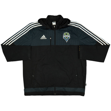 2014-15 Seattle Sounders adidas Hooded Rain Jacket - 7/10 - (XL)