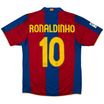2007-08 Barcelona Home Shirt Ronaldinho #10 - 6/10 - (S)