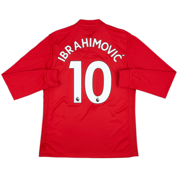 2017-18 Manchester United Home L/S Shirt Ibrahimovic #10 - 8/10 - (M)