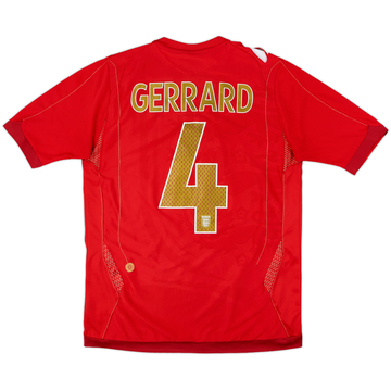 2006-08 England Away Shirt Gerrard #4 - 6/10 - (S)